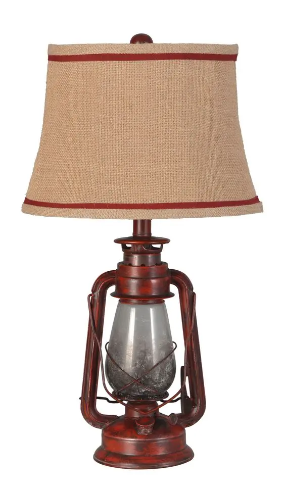 The Gray Barn Thornfield Red Lantern Table Lamp Set (2)