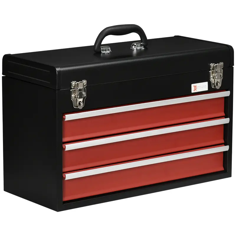Three-Drawer Mobile Tool Chest for Workshop Organization
