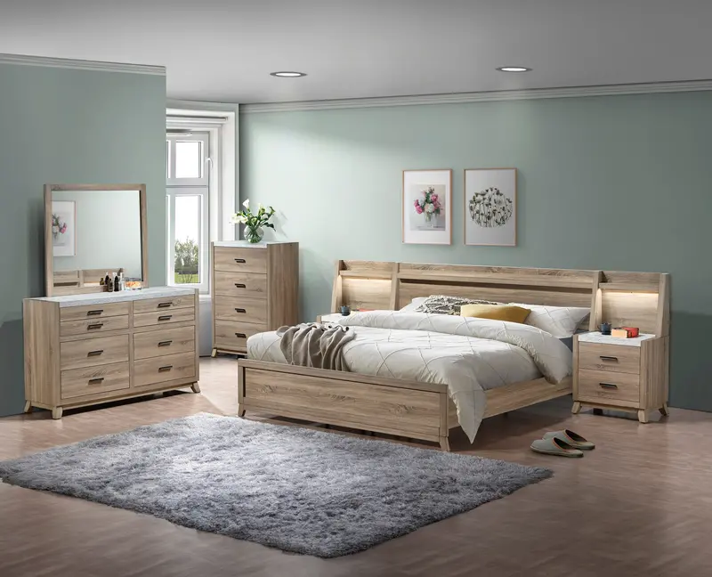 Tilston 6-Drawer Dresser with Tapered Legs