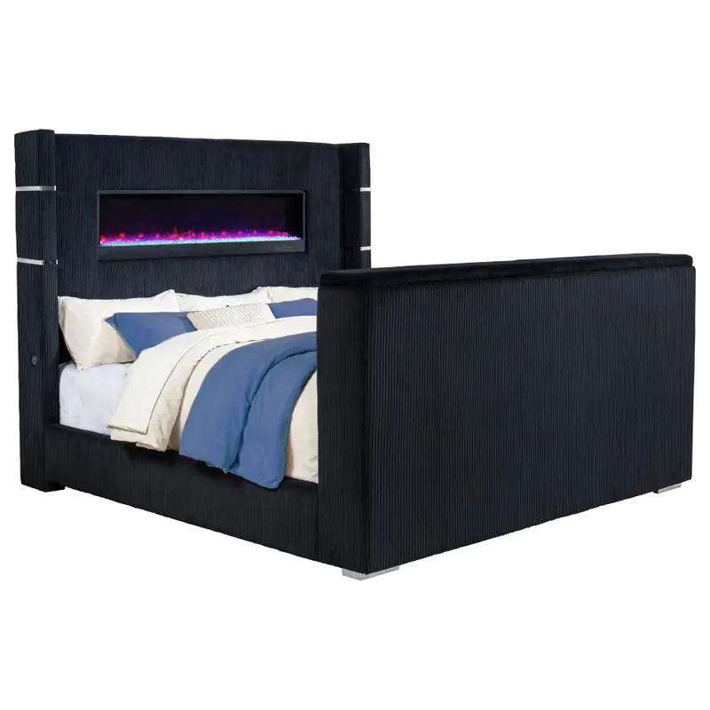 Tisdall Flame-Effect TV Bed with Visualizer Lighting