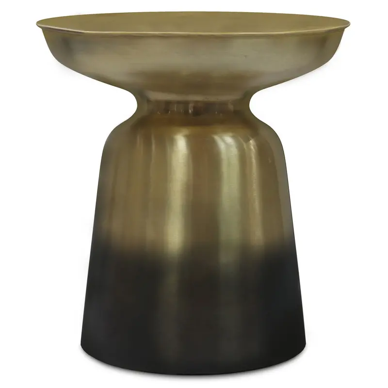 Toby Gold-and-Black Ombre Accent Table – Metallic Side or Nesting Table