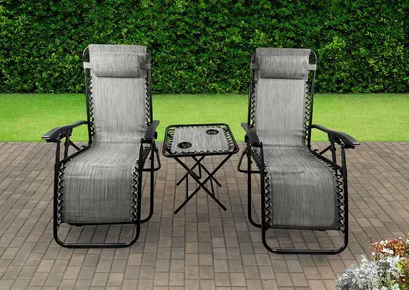 Tolverne Zero-Gravity Dual-Seater Garden Lounger Set