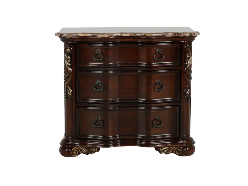 Traditional 3-Drawer Nightstand – Rustic Charm Meets Functionality