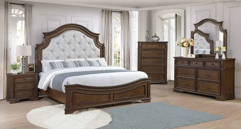 Traditional Cherry Nightstand – 2-Drawer with Integrated USB Charging Ports
