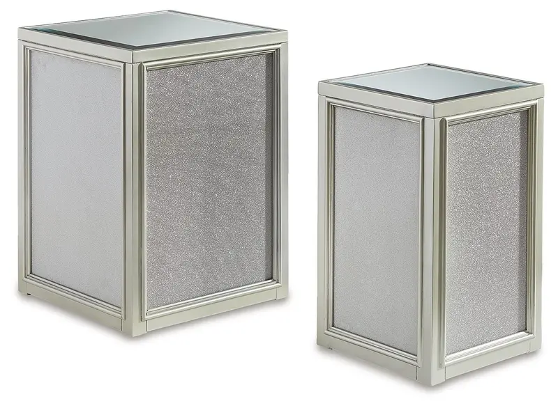 Traleena Nesting End Tables (Set of 2) – Polished Silver Metallic Finish