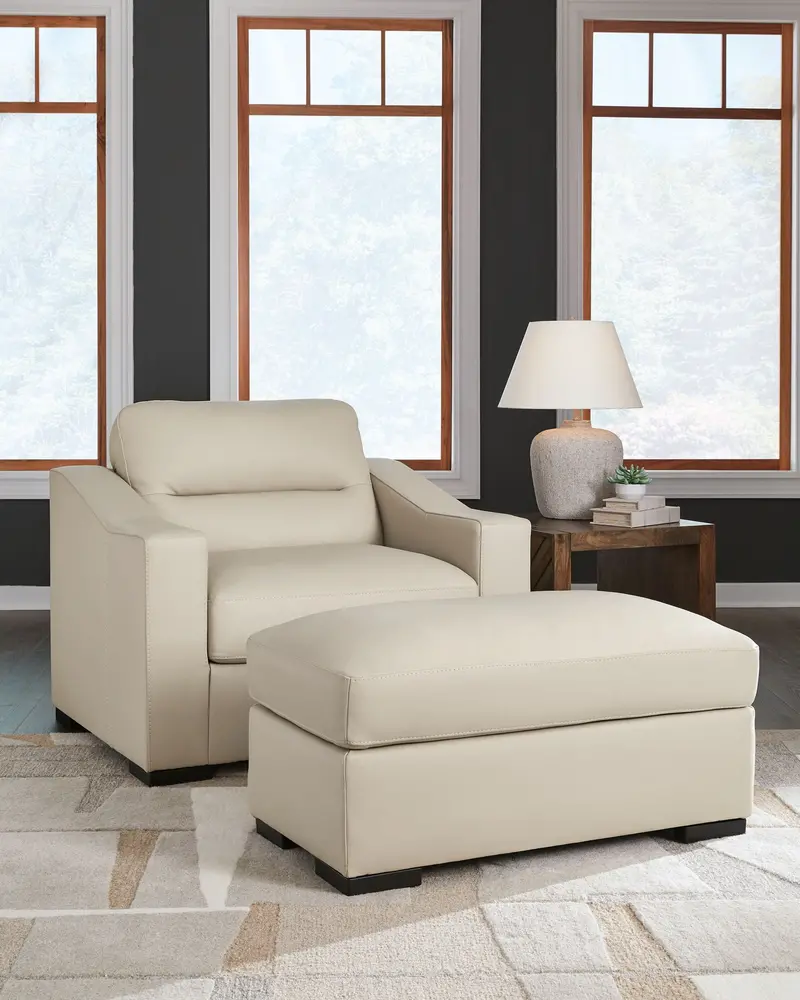 Treasure Trove Almond Chair-and-a-Half Set – Includes Matching Ottoman