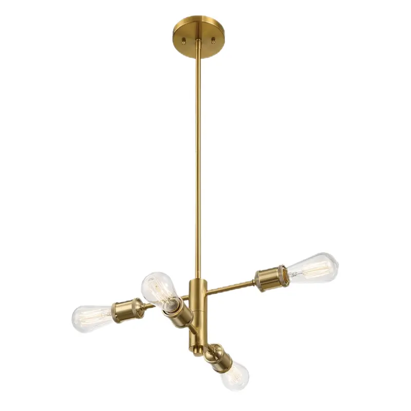 Trellis Vintage-Inspired Chandelier – Four-Light Gold-Finished Pendant with Clear Crystal Accents