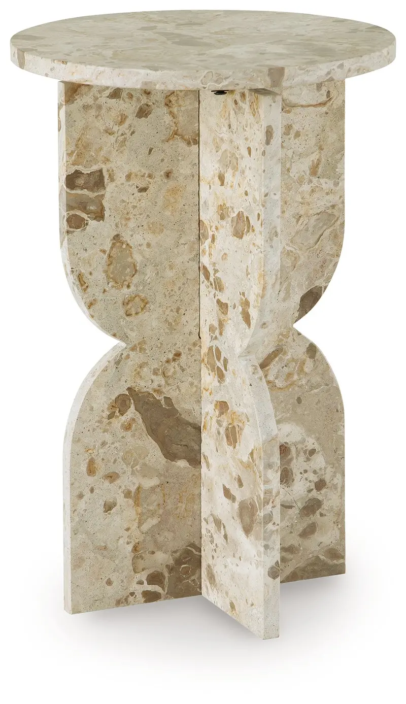 Treygan Beige Wood Accent Side Table