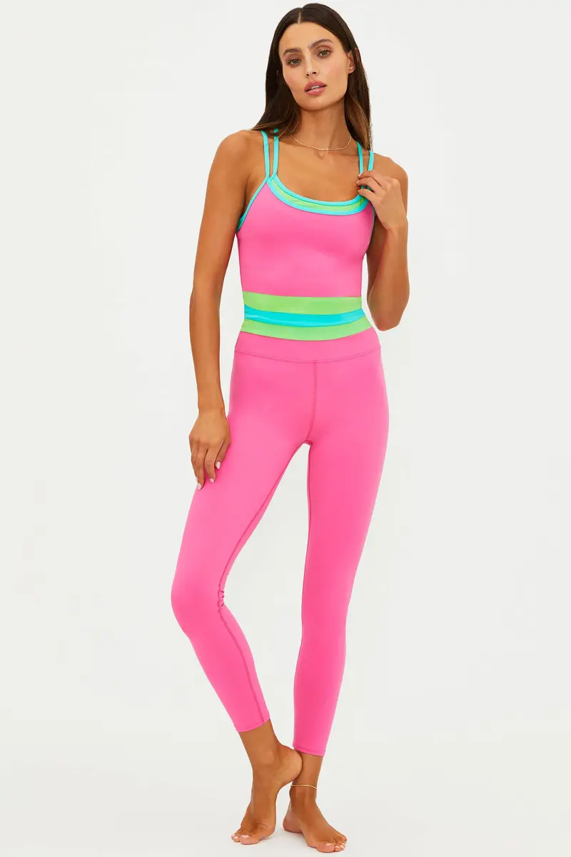 Trinity High-Waisted Legging in Strawberry Ice Colorblock