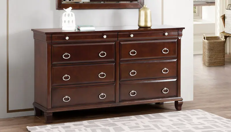 Triton 7-Drawer Dresser with Soft-Close Hardware – Cappuccino