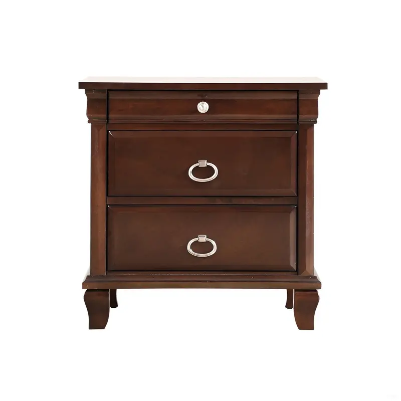 Triton Cappuccino-Toned Nightstand with Contemporary Detailing