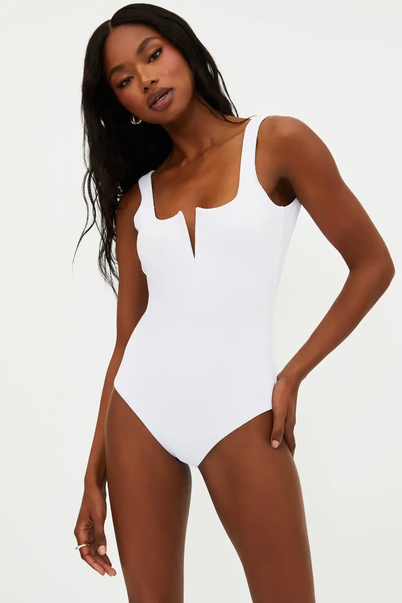 Tropez White Classic One-Piece Swimsuit