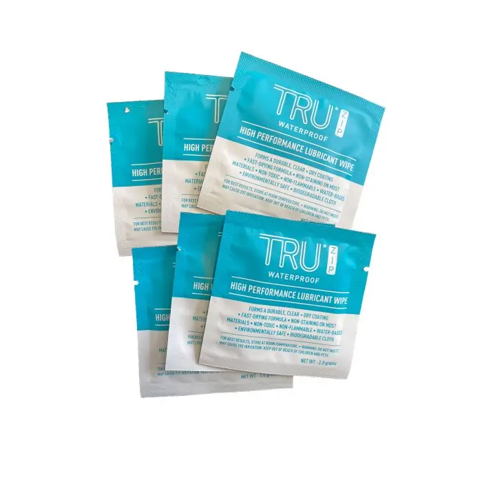TruZip Lubricating Wipes for Zippers and Gear