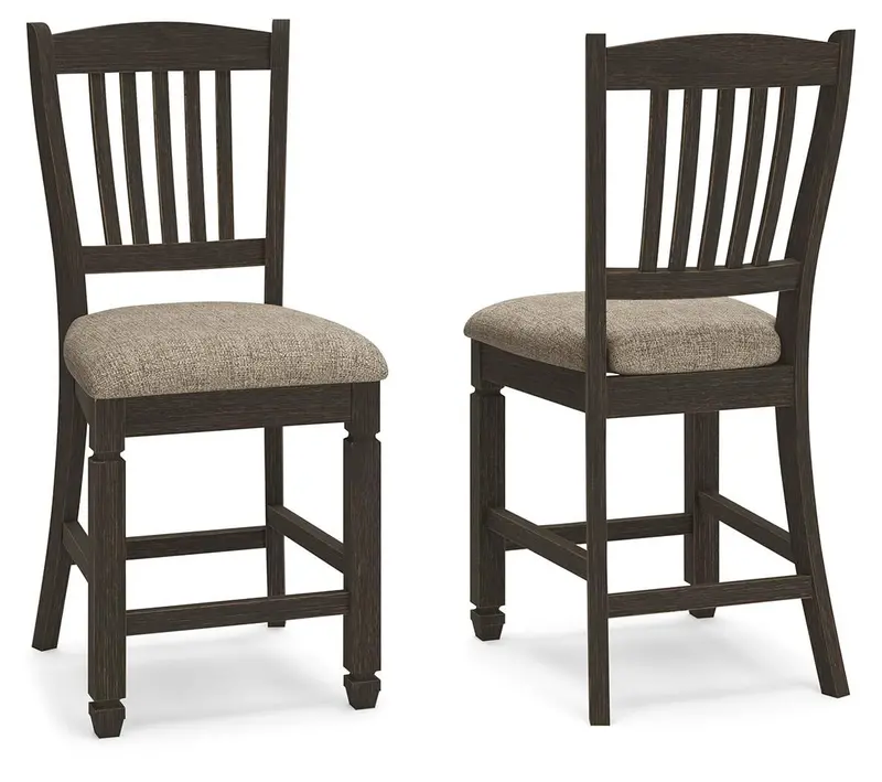 Tyler Creek Black and Grayish Brown Upholstered Barstools (2-Pack)