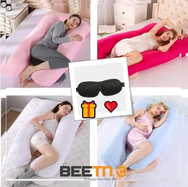 U-Shaped Full-Body Pregnancy Support Pillow for Side Sleeping