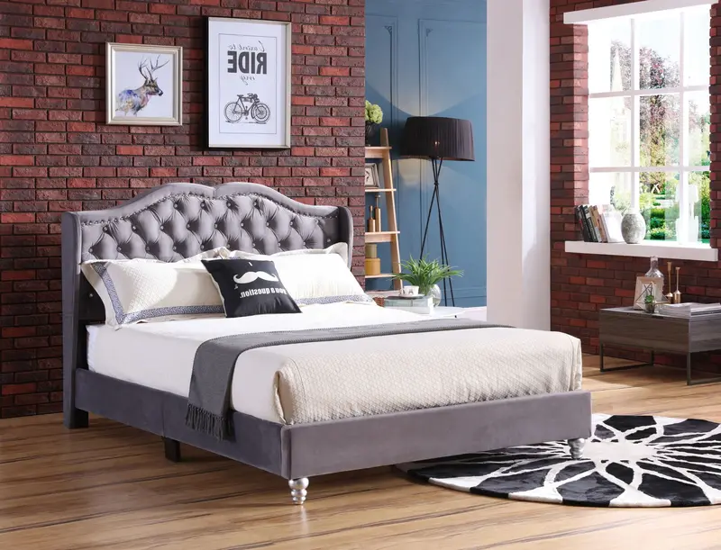 Upholstered Transitional Bed with Tailored Comfort