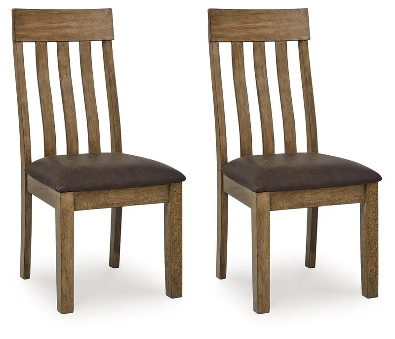 Urbinforte Upholstered Dining Chairs – Set of 2, Light Brown Fabric