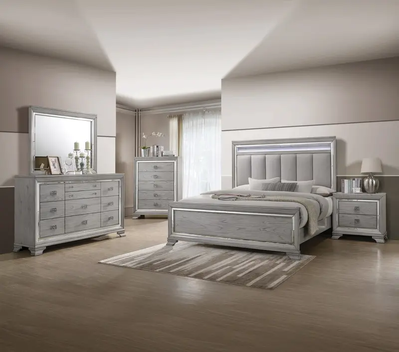 Vail Minimalist Nightstand with Open Shelf