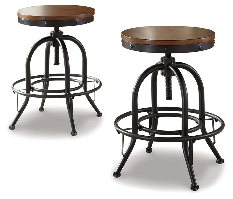 Valebeck Swivel Barstools – Set of Two for Kitchen Island
