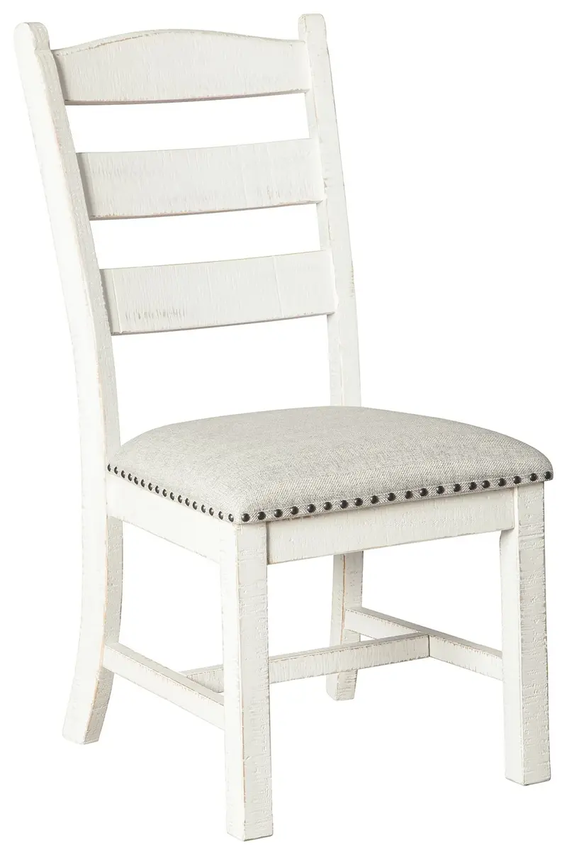 Valebeck Upholstered Dining Side Chairs – Beige and White, Set of 2