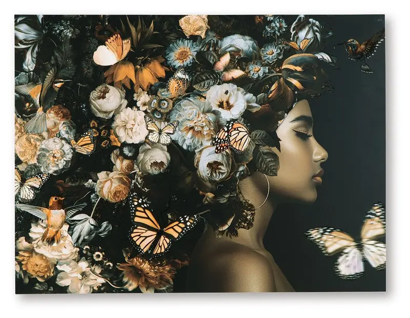 Valfer Bold Wall Art Print – Striking Orange, Black & White Graphic