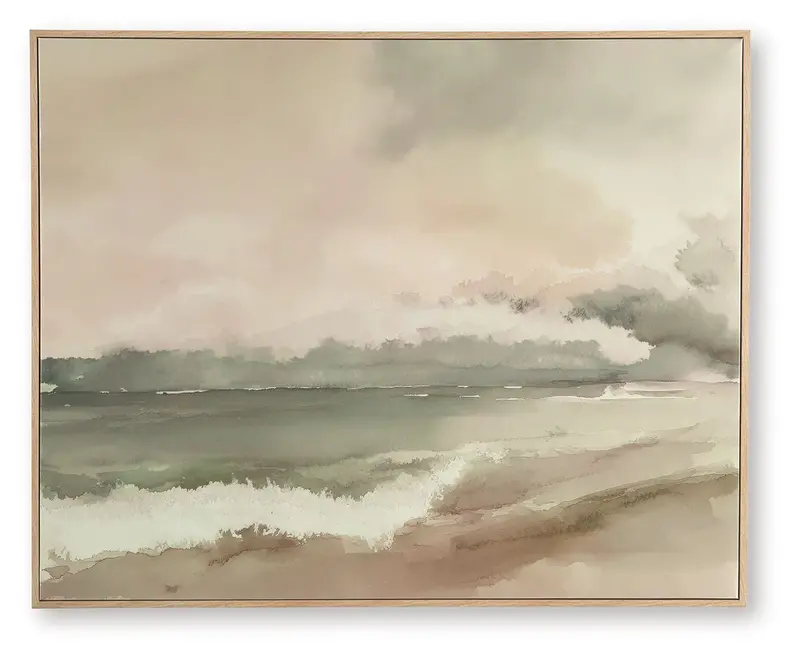 Vallus Botanical-Inspired Wall Art – Blush Pink, Sage Green, and Soft Gray Palette