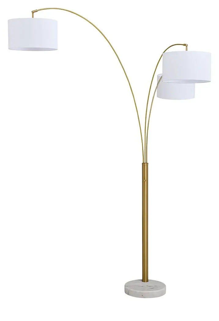Valo Gold-Finished Metal Arc Lamp with Adjustable Design