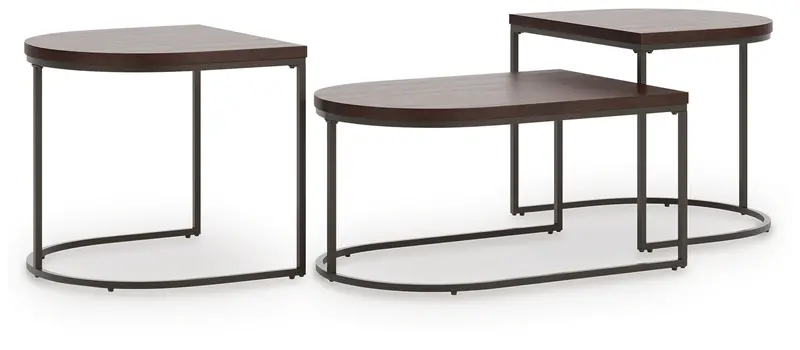Vanmore Dark Brown Wooden Occasional Table Trio