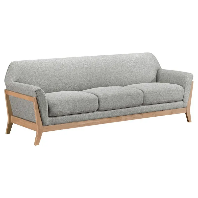 Vaughn Gray Fabric Flared-Arm Sofa – Modern Living Room Seating