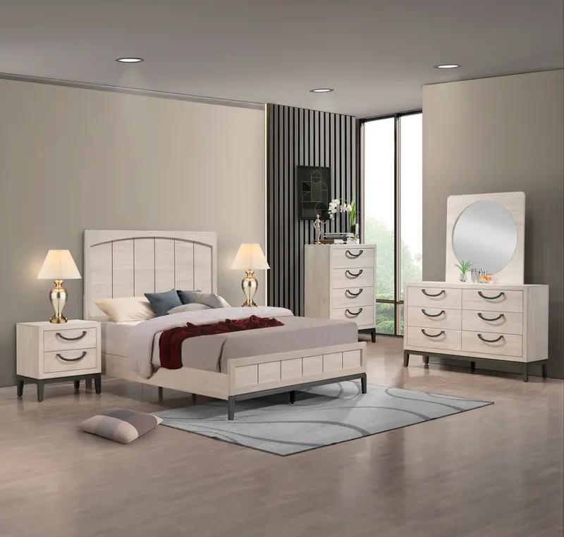 Veda Minimalist Nightstand with Drawer and Shelf
