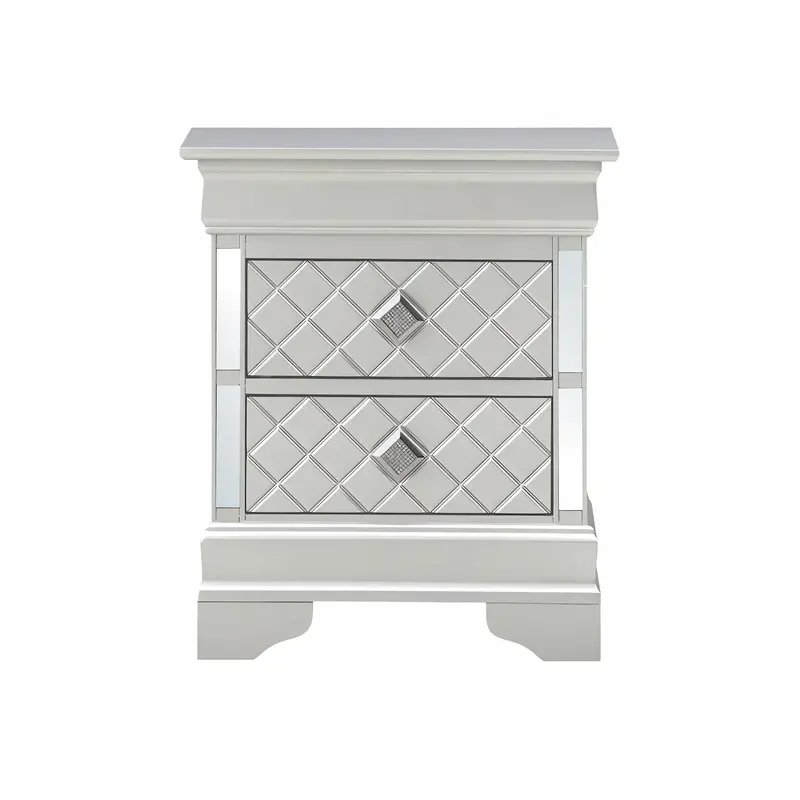 Verona Nightstand – Matching Wood Bedside Table with Drawer and Open Shelf