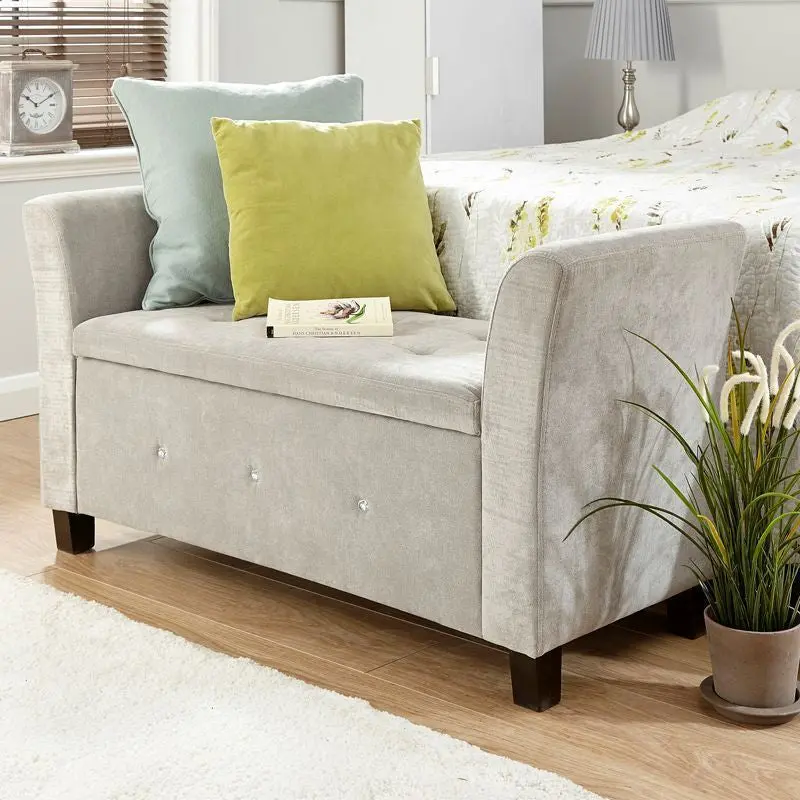 Verona Silver Upholstered Window Seat
