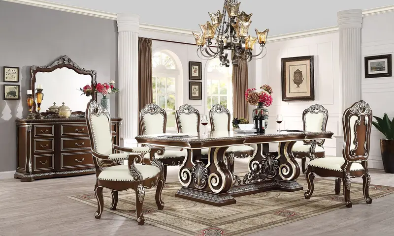 Versailles-Inspired Buffet Cabinet with Mirrored Front
