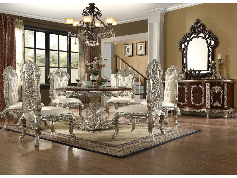 Vienna 7-Piece Round Dining Set – Elegant Seating for Small Spaces