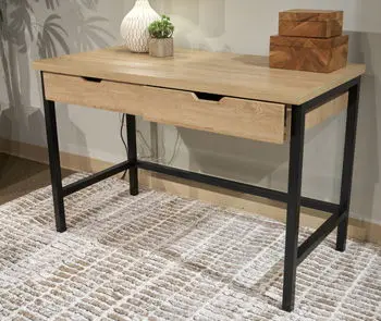 Vine Valley Light Brown Home Office Desk with Thoughtful Workspace Design