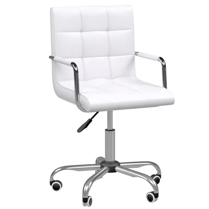 Vinsetto Mid-Back PU Leather Office Chair – Swivel, Adjustable Height, Armrests