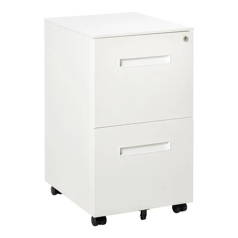 Vinsetto Mobile File Cabinet – Lockable Home Office Filing Unit with Adjustable Interior Dividers
