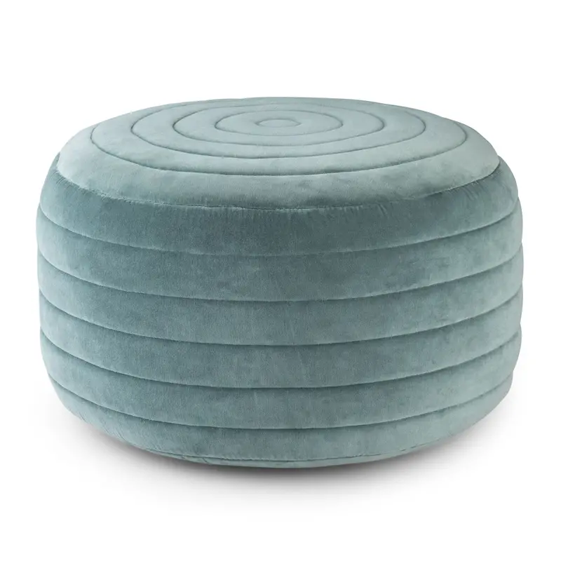 Vivienne Upholstered Round Pouf – Curved Silhouette Seating