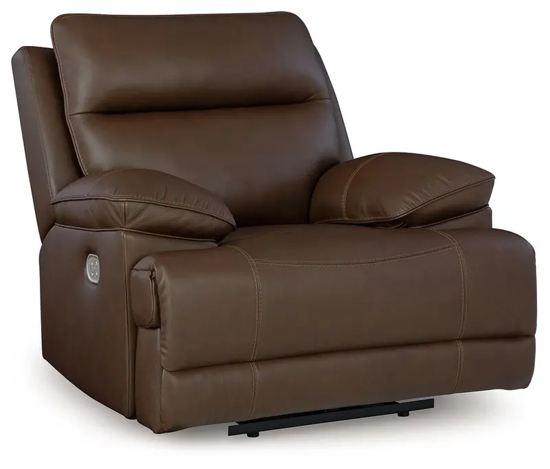 Vonryan Power Recliner with Adjustable Headrest – Tobacco Leatherette