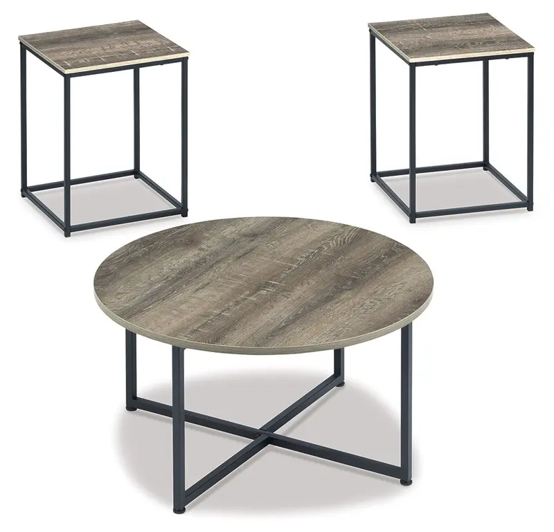 Wadeworth Brown-and-Beige Occasional Table Set (3-Piece)