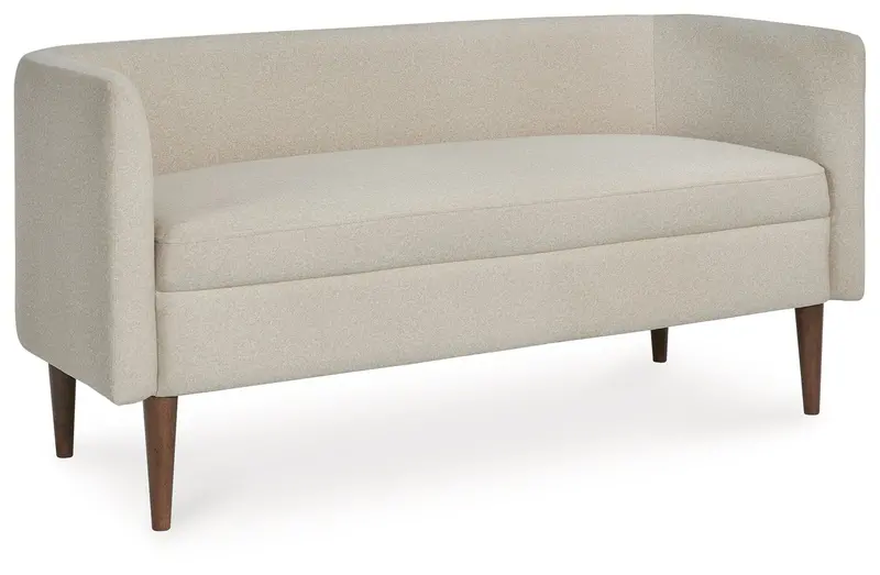 Wainner Beige Fabric Accent Bench
