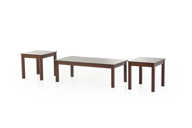 Walnut-Finish 3-Piece Table Set – Coffee Table and Two End Tables