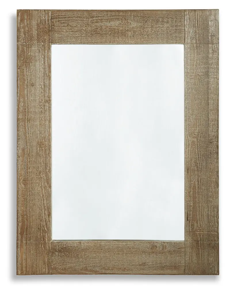 Waltleigh Oval Accent Mirror – Distressed Brown Wooden Frame