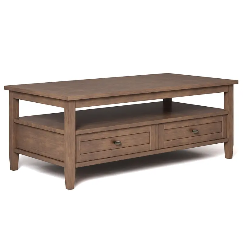 Warm Shaker Coffee Table – Rustic Wood Design with Hidden Storage