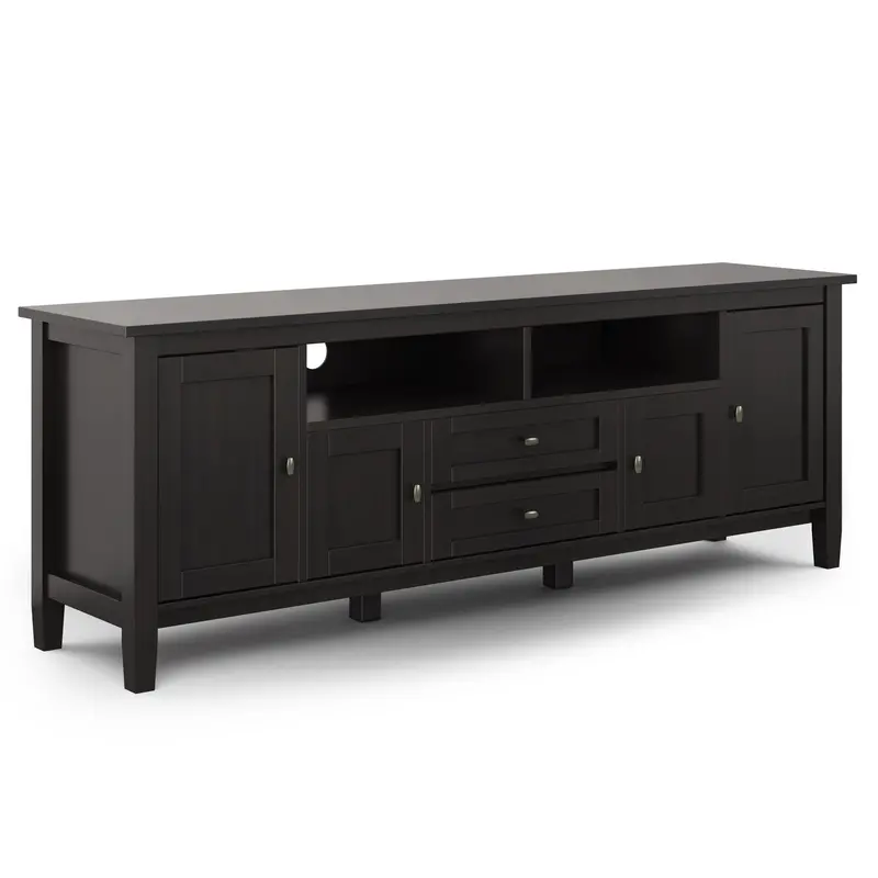 Warm Shaker Hickory Brown Solid Wood TV Stand
