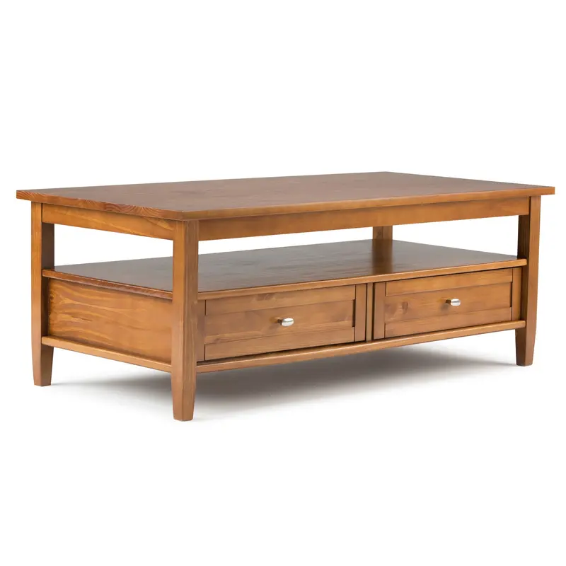 Warm Shaker Solid Wood Coffee Table – Minimalist Living Room Centerpiece
