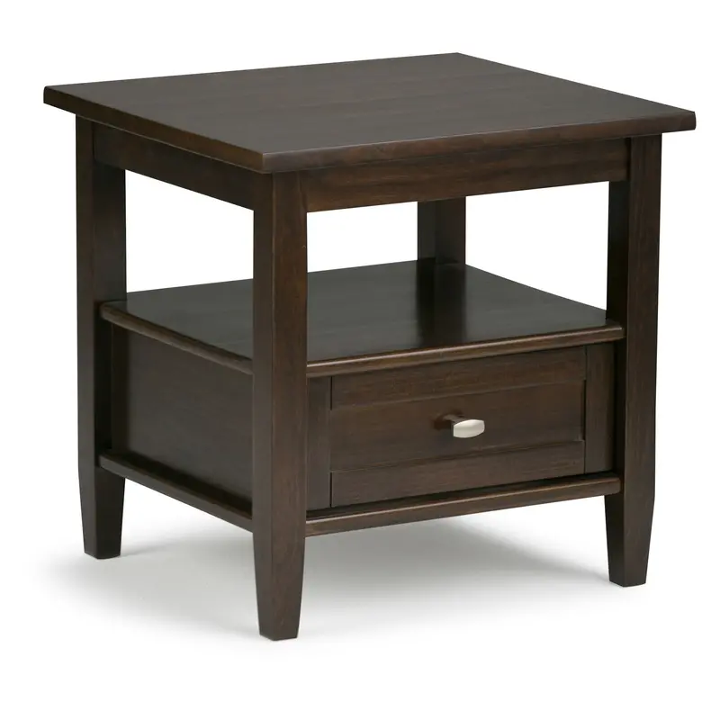 Warm Shaker Tobacco Brown End Table with Classic Shaker Details