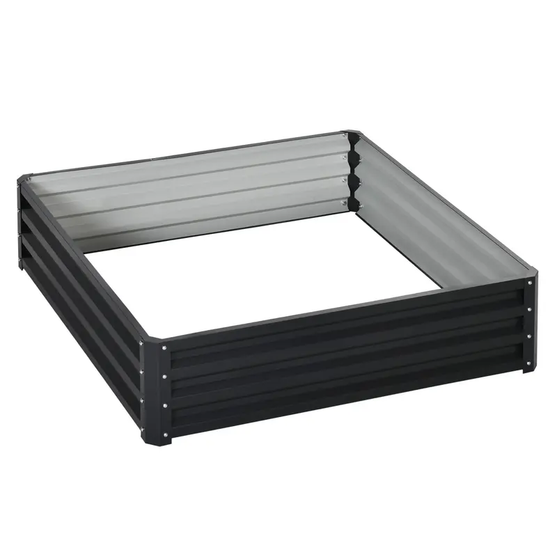 Weather-Resistant Square Raised Garden Bed – 432L Steel-Framed Vegetable Planter Box