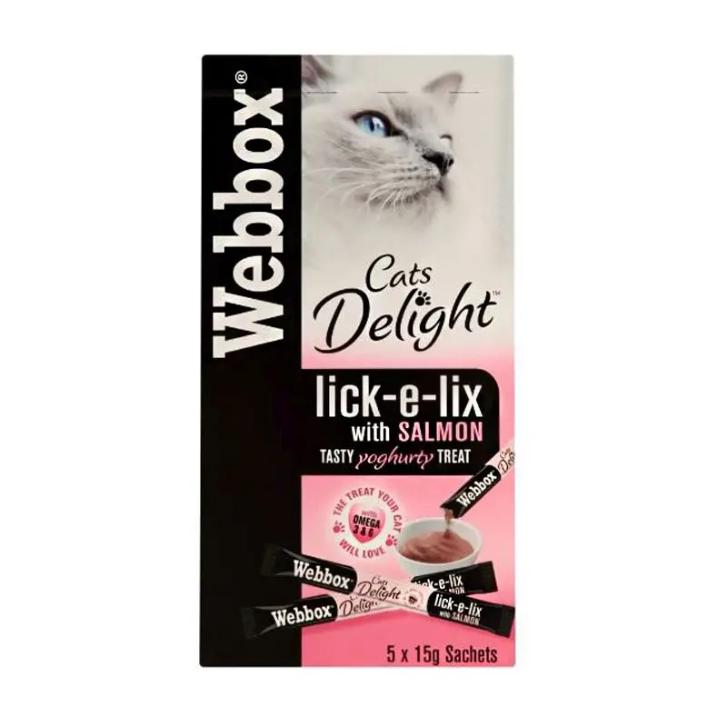 Webbox Lick-e-Lix Salmon Flavour Cat Treats – 75 g Tube