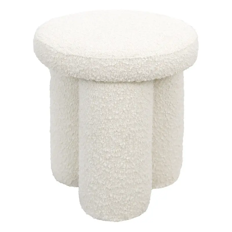 Wesley Upholstered Bar Stool – Ivory Fabric Seat on Sleek Metal Base